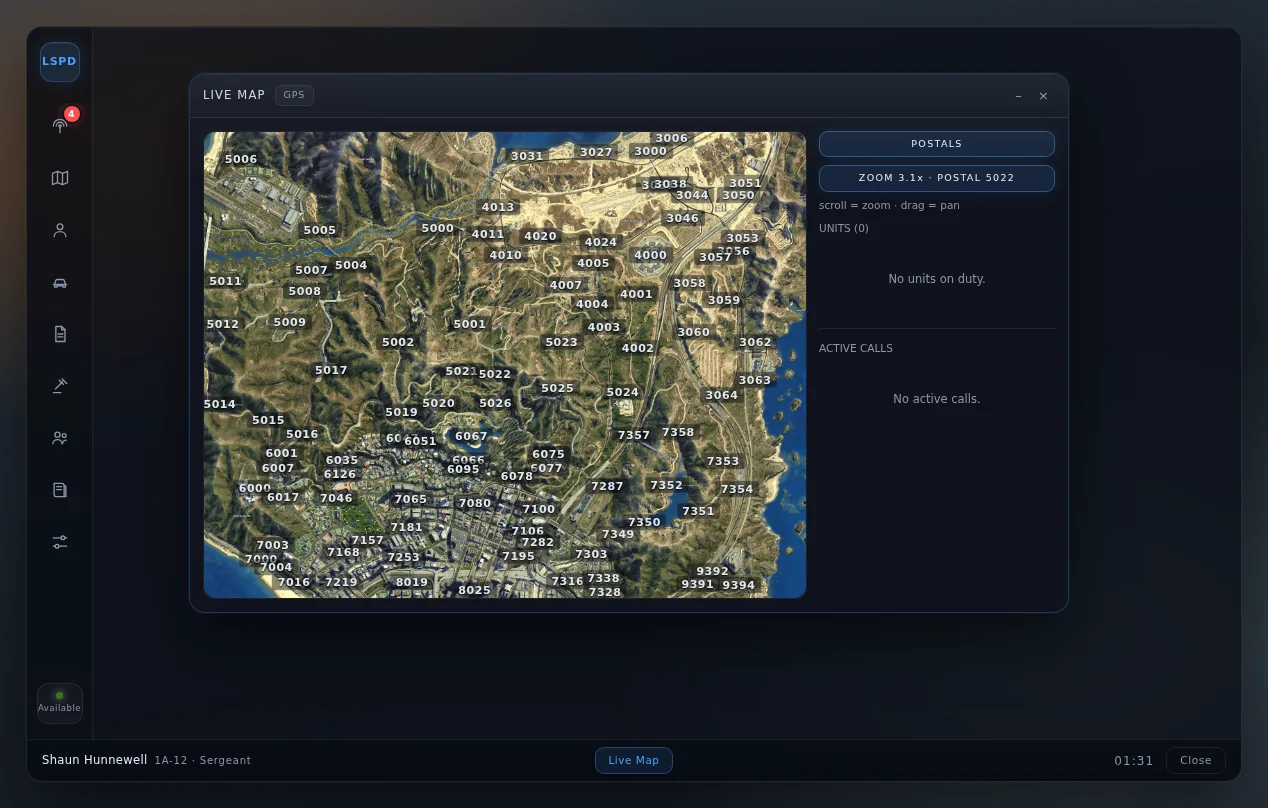 kgs-mdt — Police CAD/MDT + Live Unit Map
